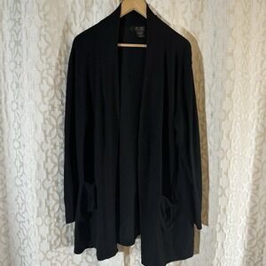 Love Ryan Los Angeles Black Open Front Cardigan with Pockets Size 3X